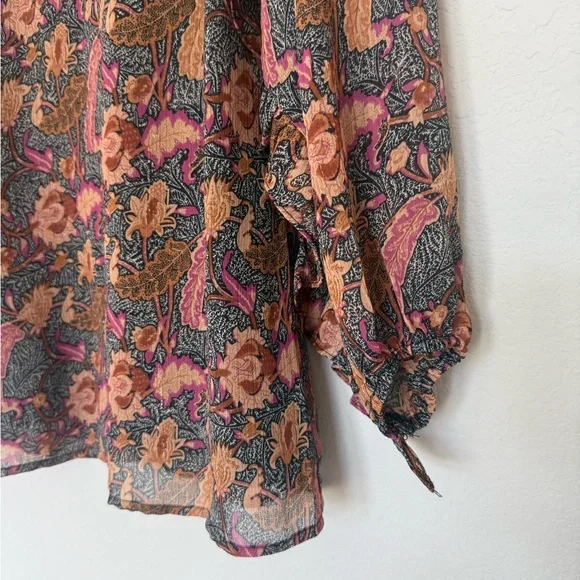 NWT Entro Women's Paisley Floral Blouse - Multicolor - Picture 4 of 9